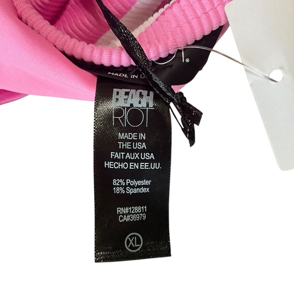 Beach Riot NWT Pink Striped Sports Bra Crop Top Size XL | Made in USA - Picture 8 of 8
